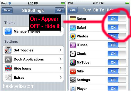 hide apps icons iphone ipad ipod touch